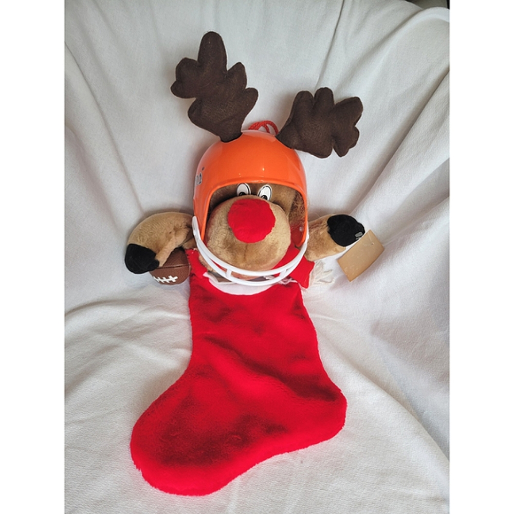 Vintage University Of Florida Reindeer In Gators Helmet 23" Christmas Stocking